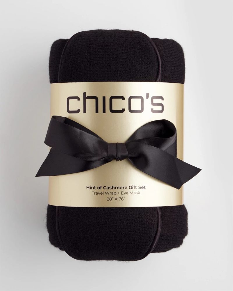 Chicos Wrap & Eye Mask Travel Set - BLACK