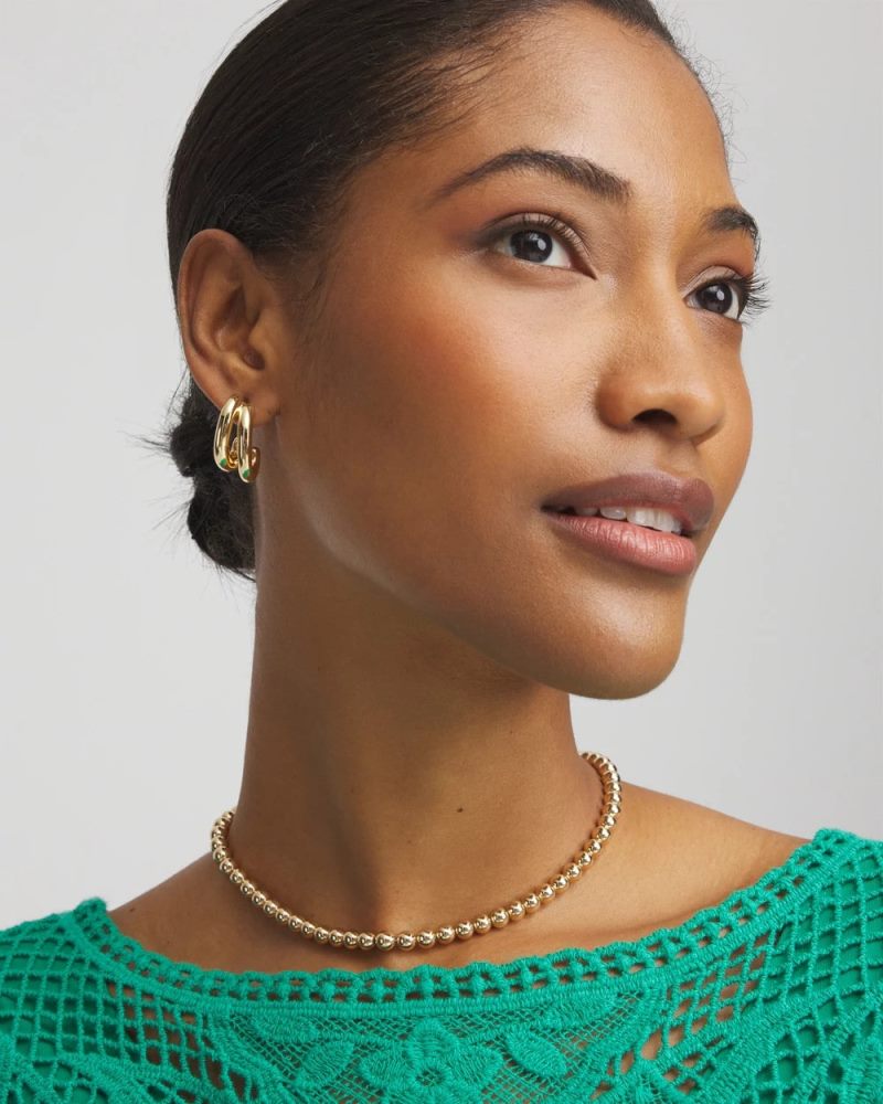 Chicos Golden Beaded Necklace - GOLD