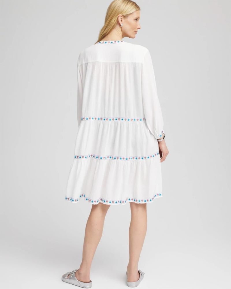 Chicos Chico's Beach Swimsuit Cover-Up Dress - ALABASTER