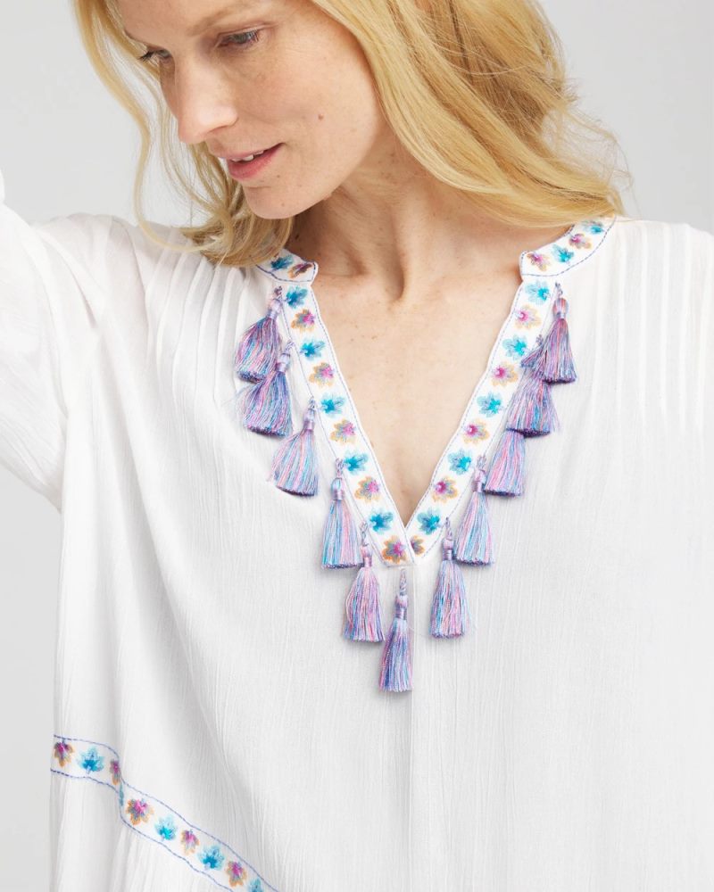 Chicos Chico's Beach Swimsuit Cover-Up Dress - ALABASTER