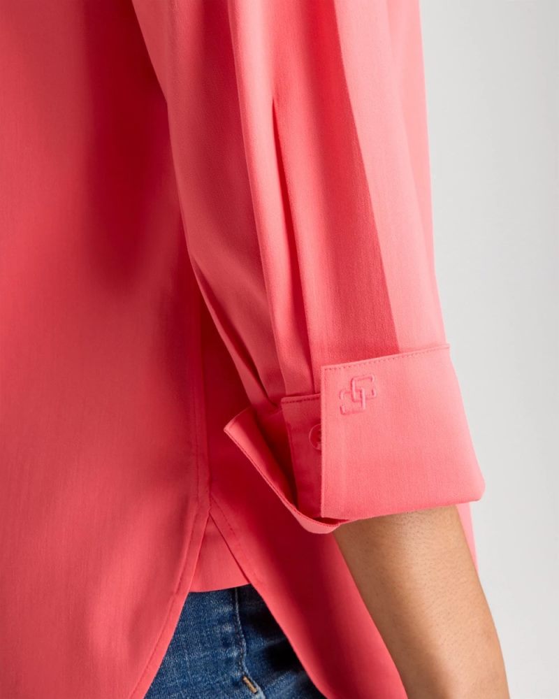 Chicos No Iron Stretch Shirt - CALYPSO CORAL