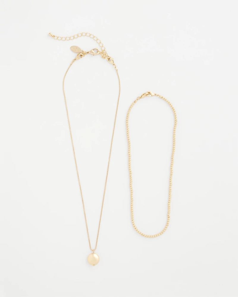 Chicos Goldtone Convertible Pendant Necklace - GOLD