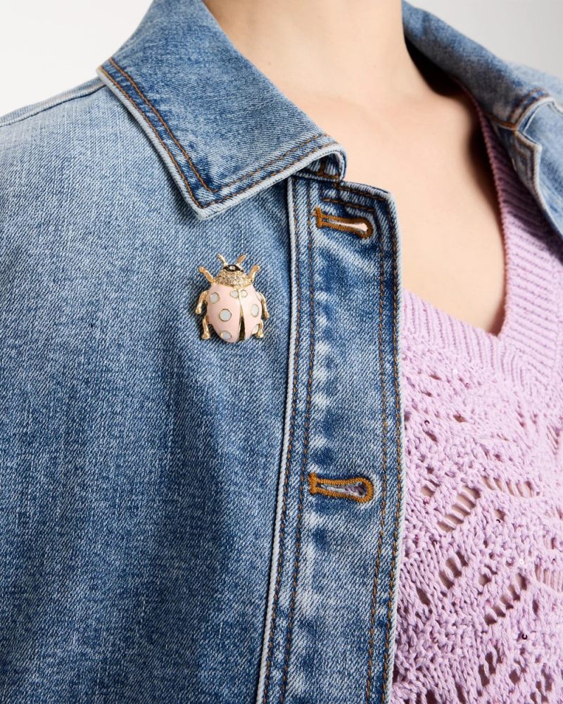 Chicos Lady Bug Brooch - PINK