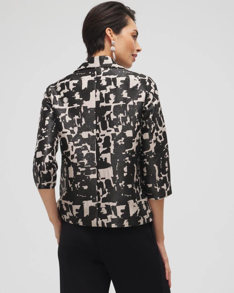 Chicos Travelers™ Collection Jacquard Jacket - SMOKEY TAUPE