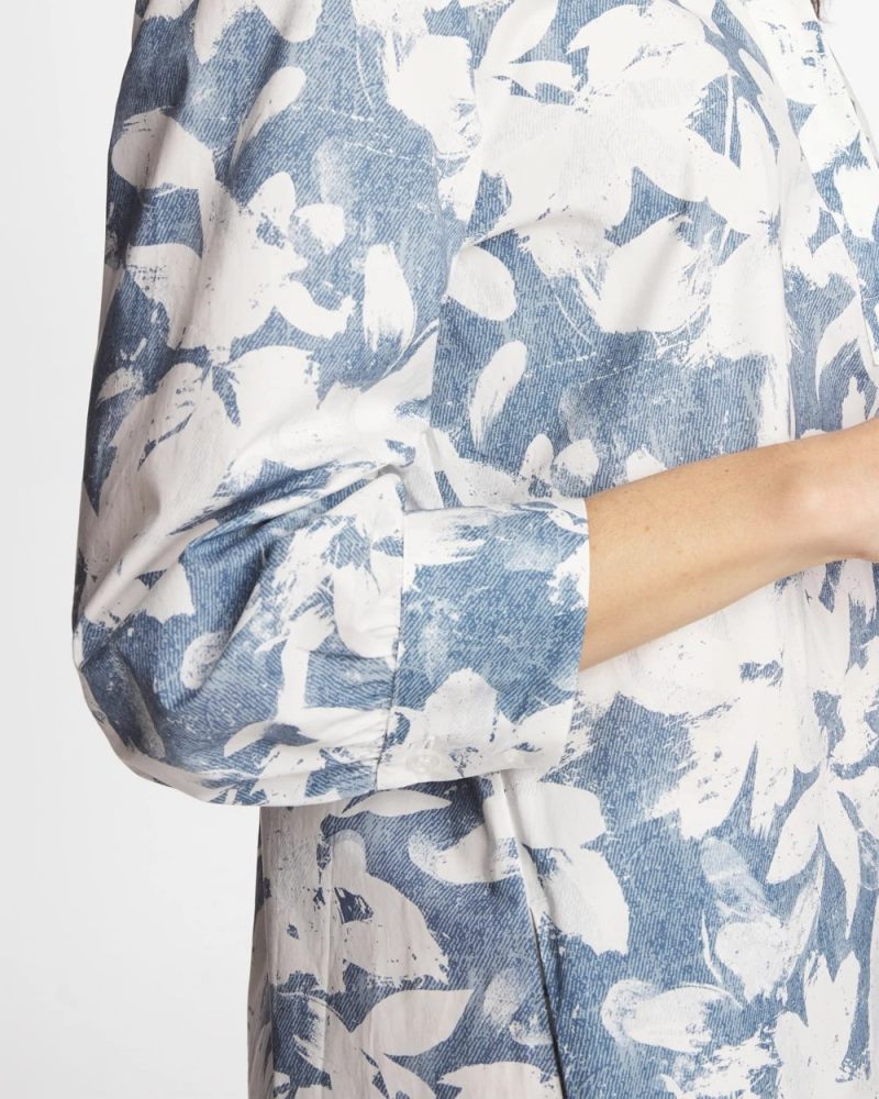 Chicos Floral Popover Dress - ECRU
