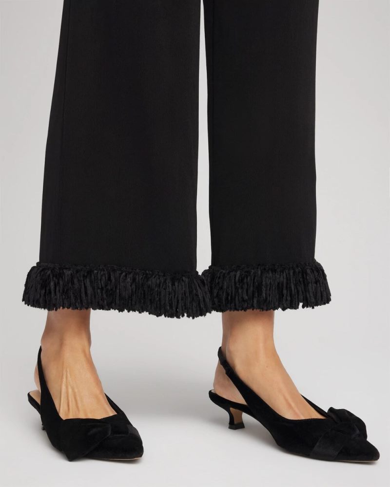 Chicos Charm Velvet Bow Kitten Heels - BLACK