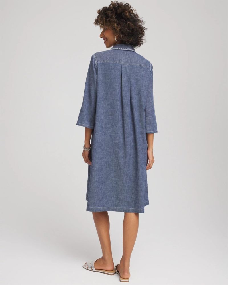 Chicos Hemp-Denim Short Dress