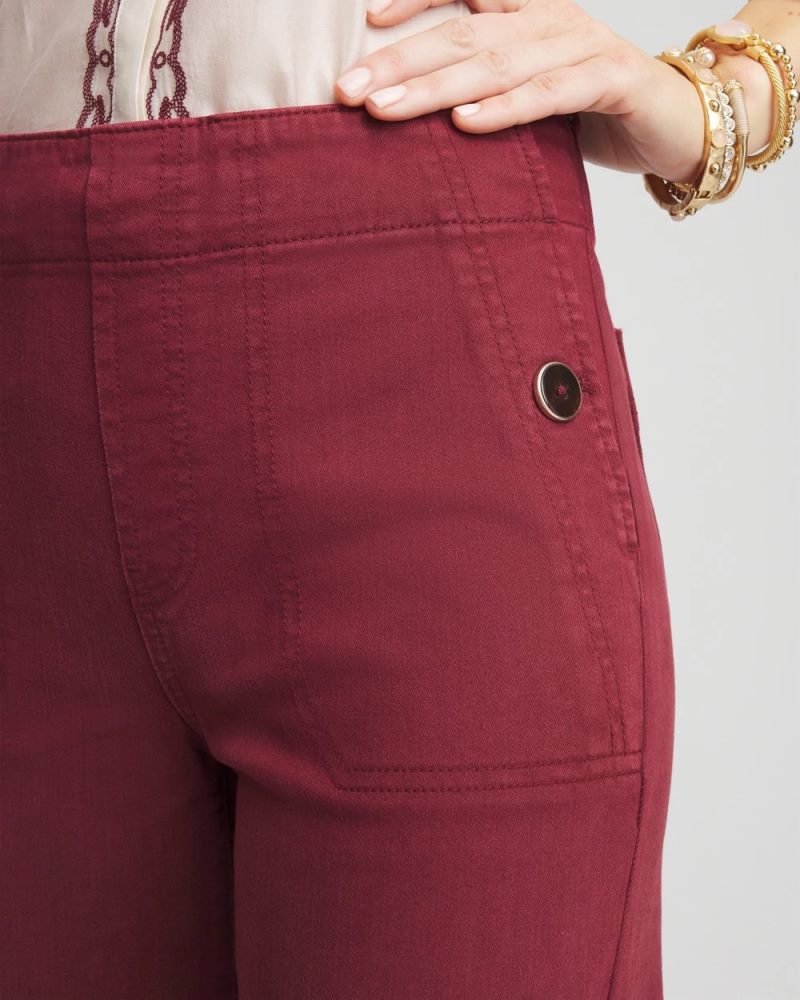 Chicos Pull-On Wide-Leg Jeans - BLACKCURRANT