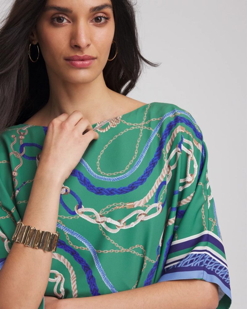 Chicos Rope Relic Poncho - JARDIN GREEN