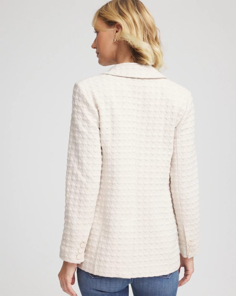 Chicos Textured Knit Blazer - SMOKEY TAUPE