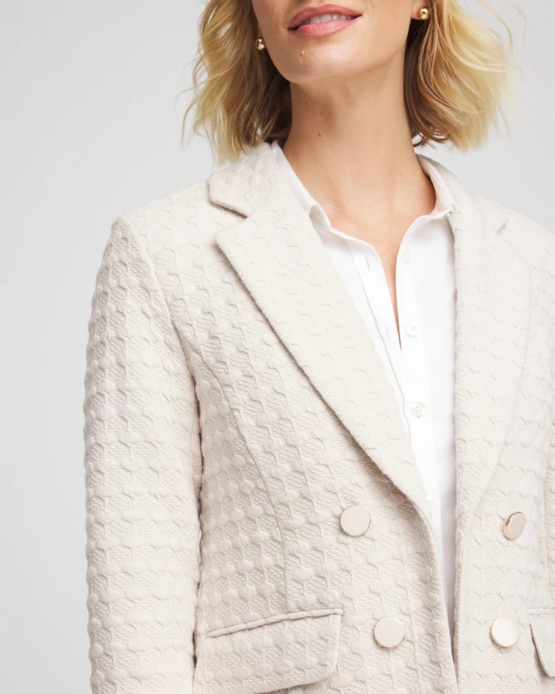Chicos Textured Knit Blazer - SMOKEY TAUPE