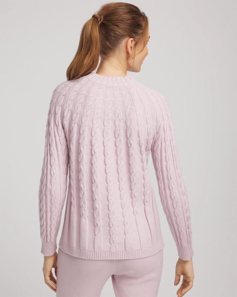 Chicos Zenergy® Luxe Cable Sweater - LILAC SMOKE