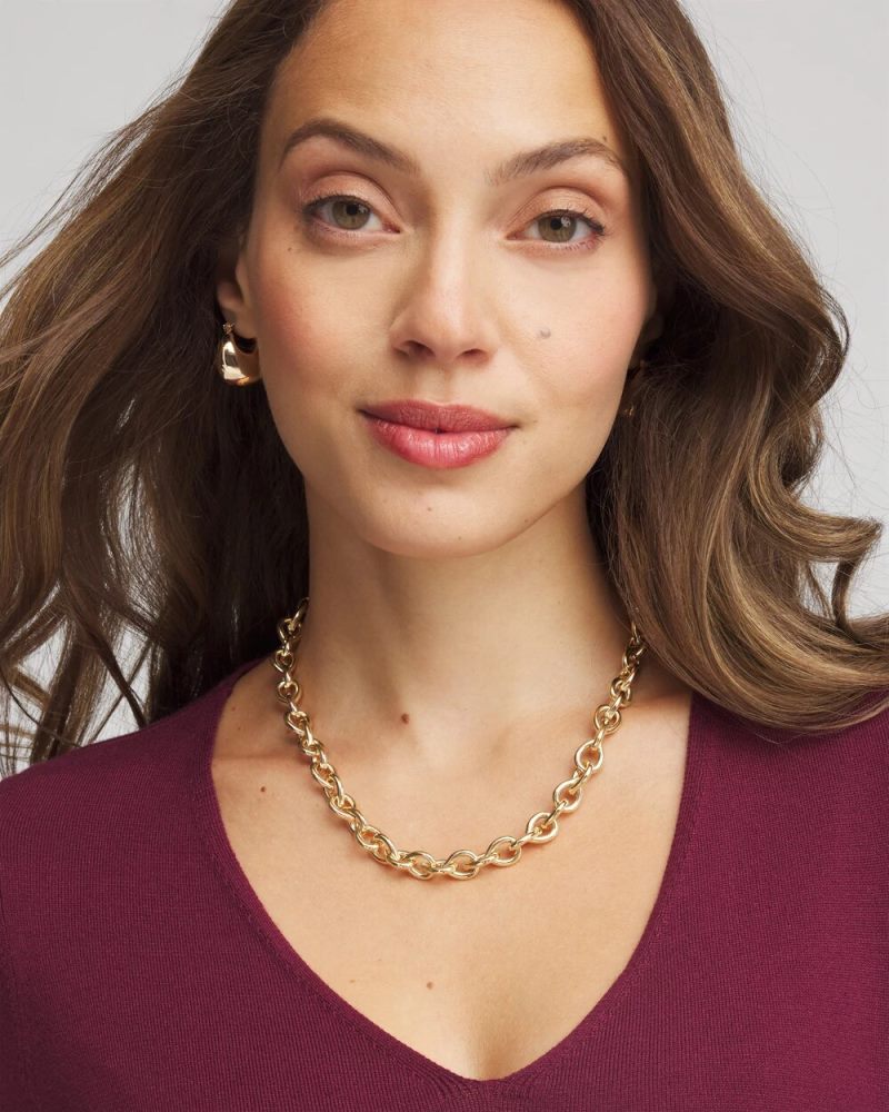 Chicos Convertible Three-Strand Pendant Necklace - GOLD