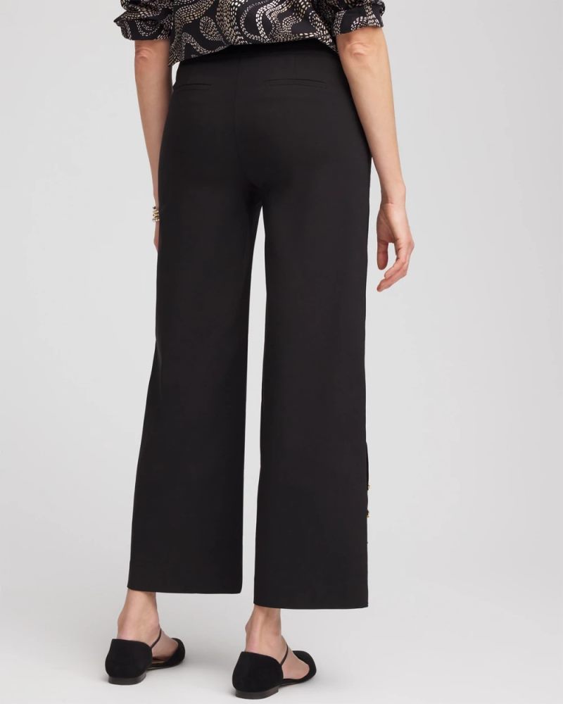 Chicos Brigitte™ Cropped Wide-Leg Pants - BLACK