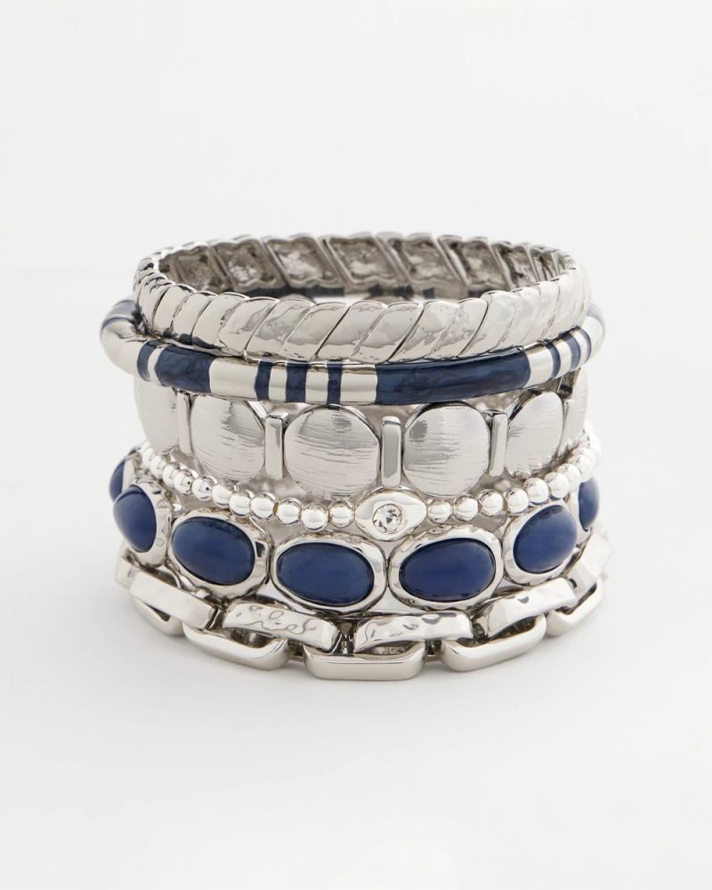 Chicos Blue Large Stretch Bracelet - BLUE