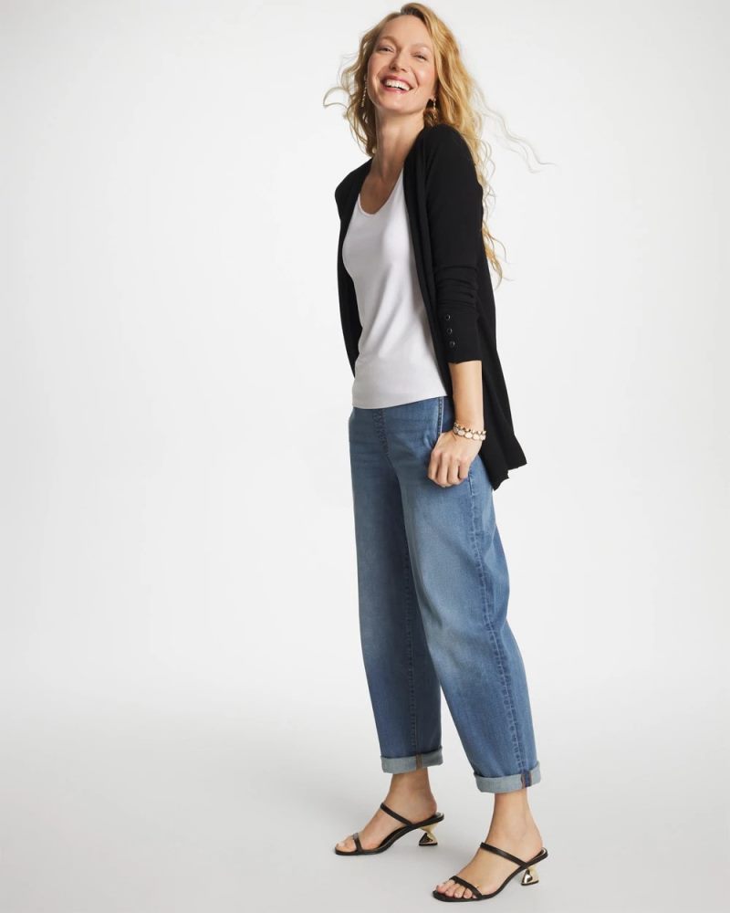 Chicos Pull-On Boyfriend Cropped Jeans - BAILEY INDIGO