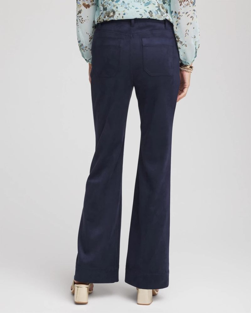 Chicos Faux Suede Bootcut Ankle Pants - PASSPORT BLUE