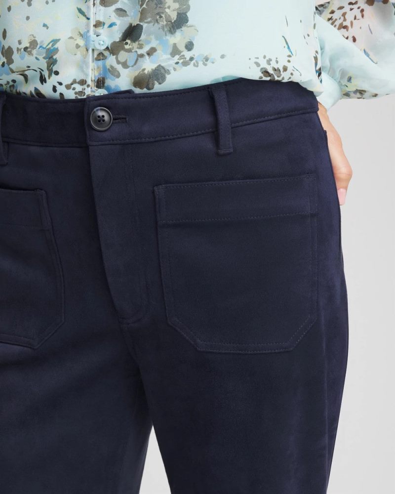 Chicos Faux Suede Bootcut Ankle Pants - PASSPORT BLUE