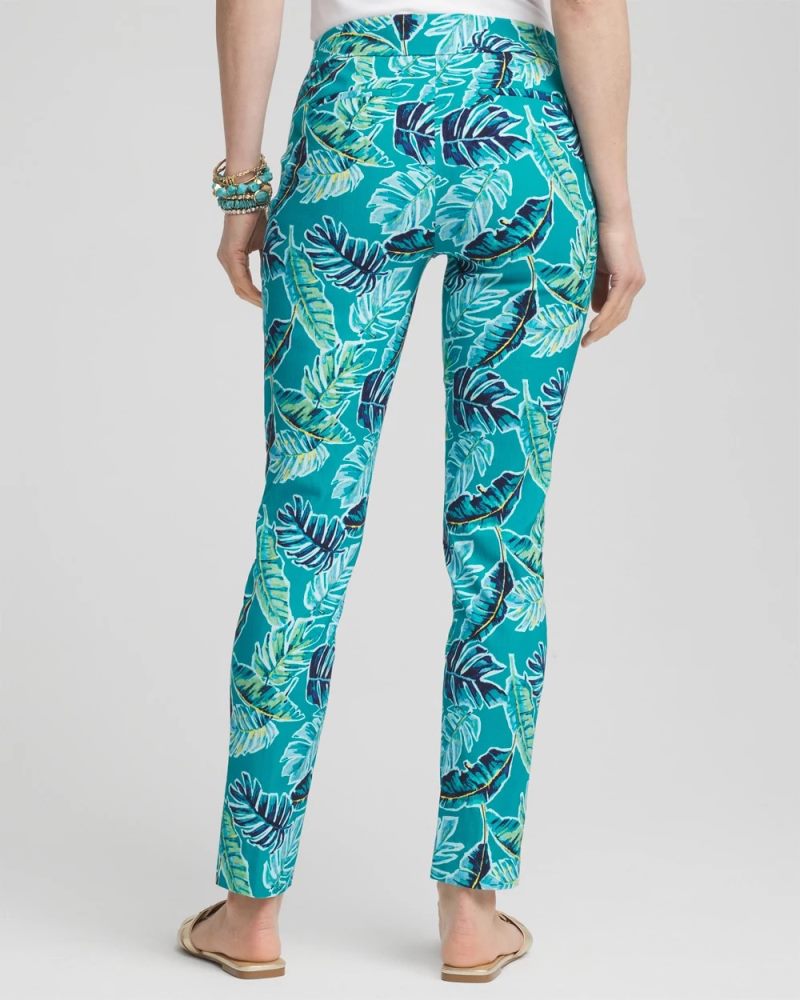 Chicos Brigitte™ Tropical Pull-On Ankle Pants - SEASPRAY