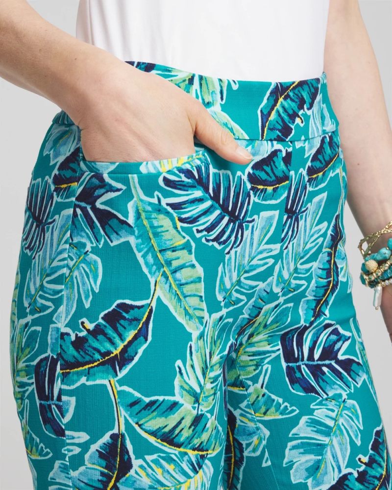 Chicos Brigitte™ Tropical Pull-On Ankle Pants - SEASPRAY