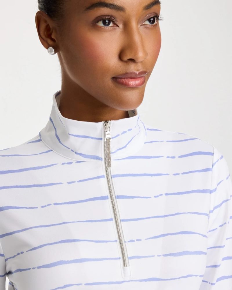 Chicos Zenergy® UPF Caviar Half Zip - BLUE MUSE