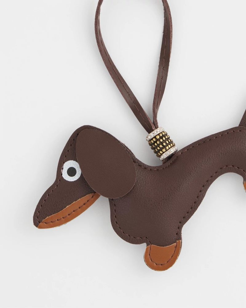 Chicos Dachshund Bag Charm - BROWN