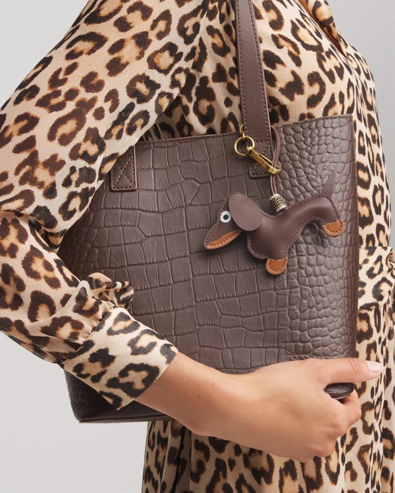 Chicos Dachshund Bag Charm - BROWN
