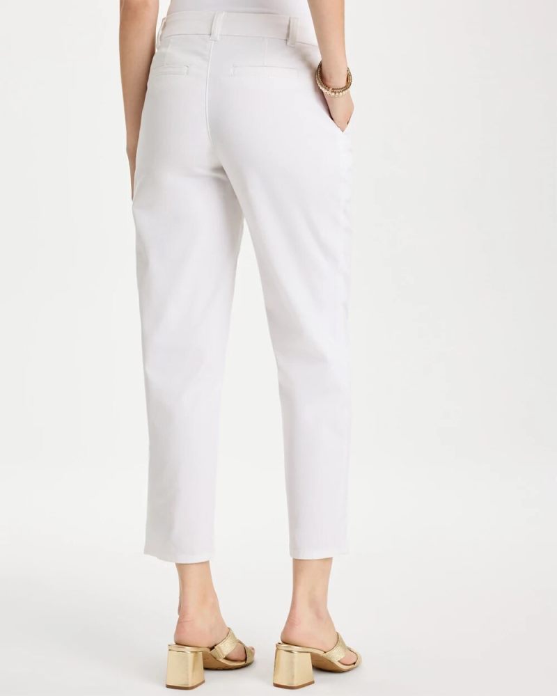 Chicos Relaxed Boyfriend Chino Crop Pants - ALABASTER