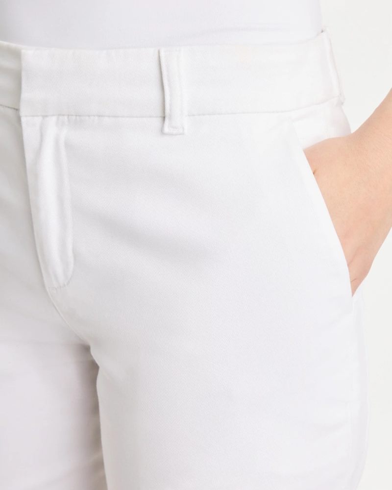 Chicos Relaxed Boyfriend Chino Crop Pants - ALABASTER