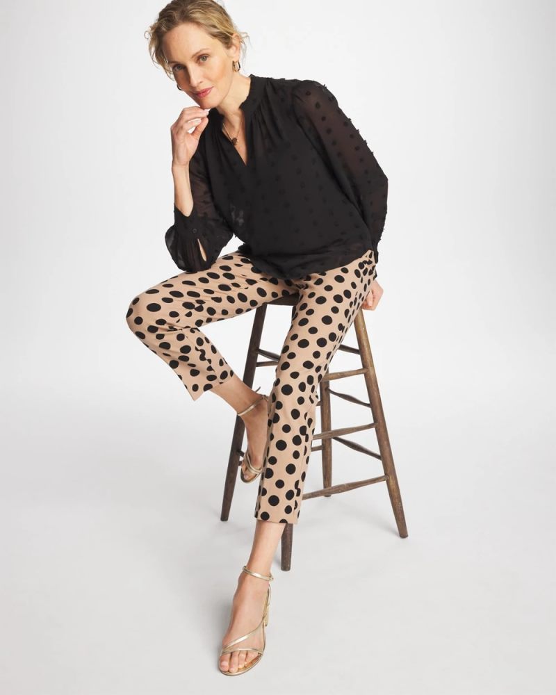 Chicos Global Dot Brigitte™ Crop - CATTAIL BROWN