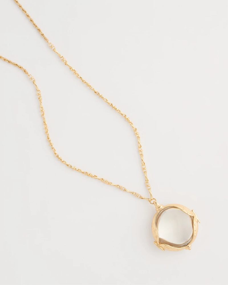 Chicos Butterfly Wing Monocle Necklace - GOLD