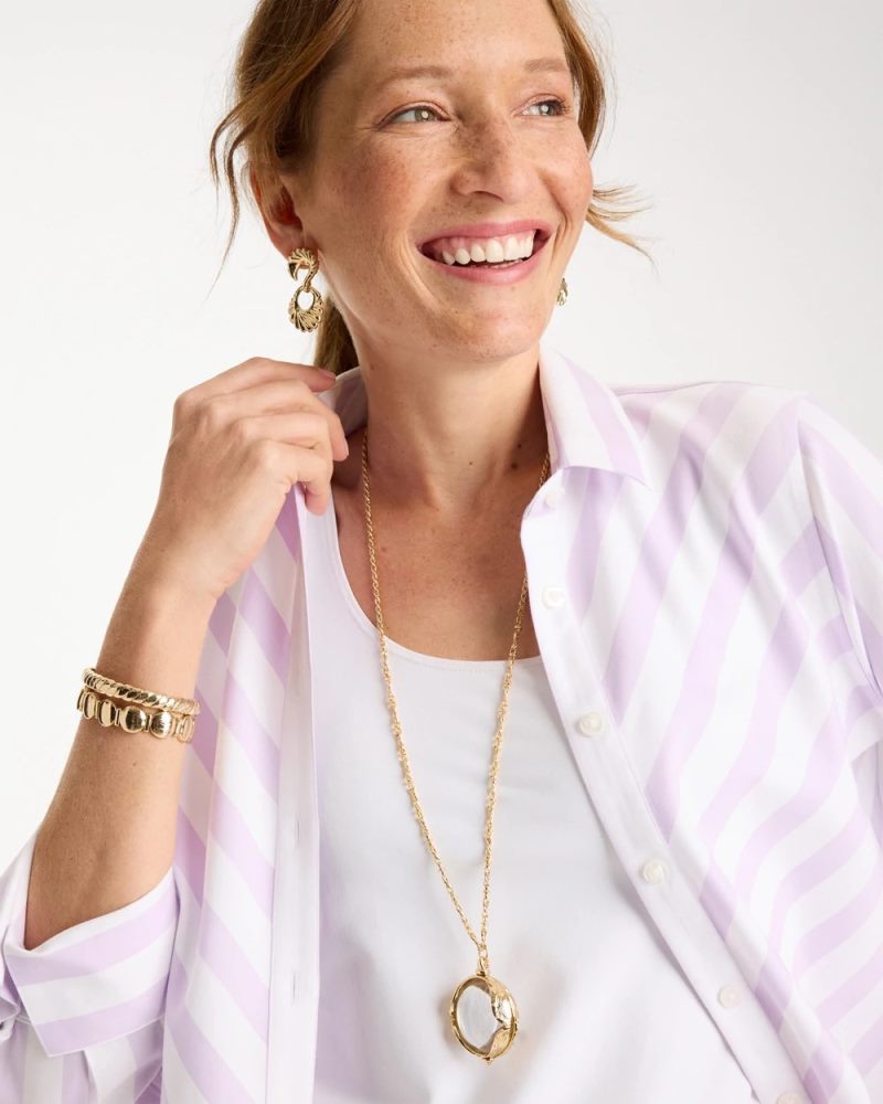 Chicos Butterfly Wing Monocle Necklace - GOLD
