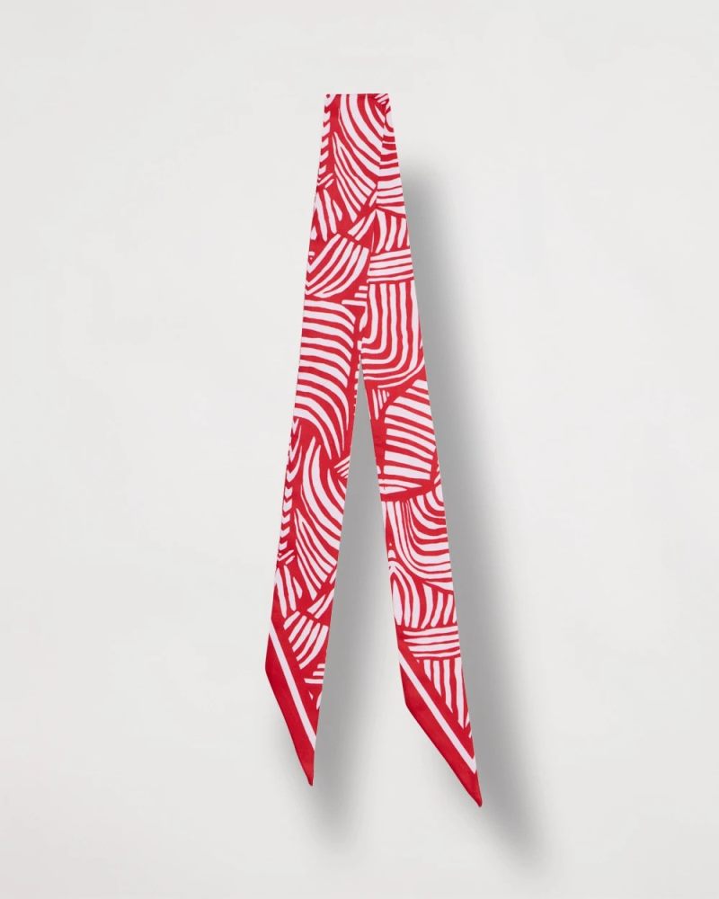 Chicos Printed Skinny Scarf - CHERRY LUSH