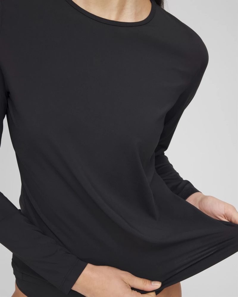Chicos Gottex Long-Sleeve Swim Shirt - BLACK