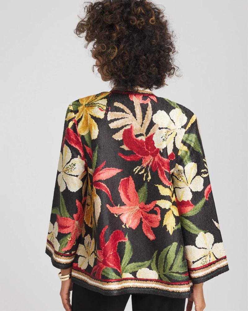 Chicos Travelers™ Collection Tropical-Lily Crushed Jacket - GOLDEN CHAMOIS