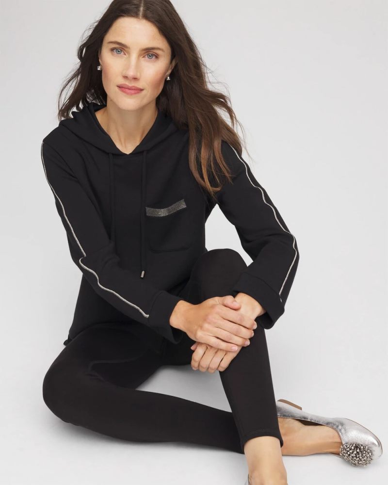 Chicos Zenergy® Caviar Bead Sweatshirt - BLACK