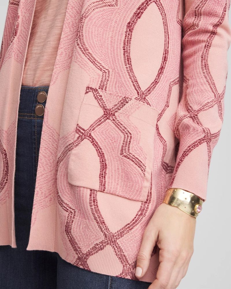 Chicos Tile Open-Front Cardigan - FRENCH BLUSH