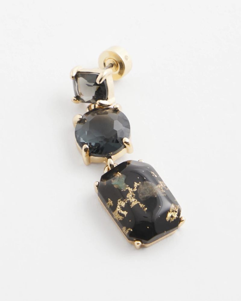 Chicos Emerald Cut Drop Earrings - GREEN