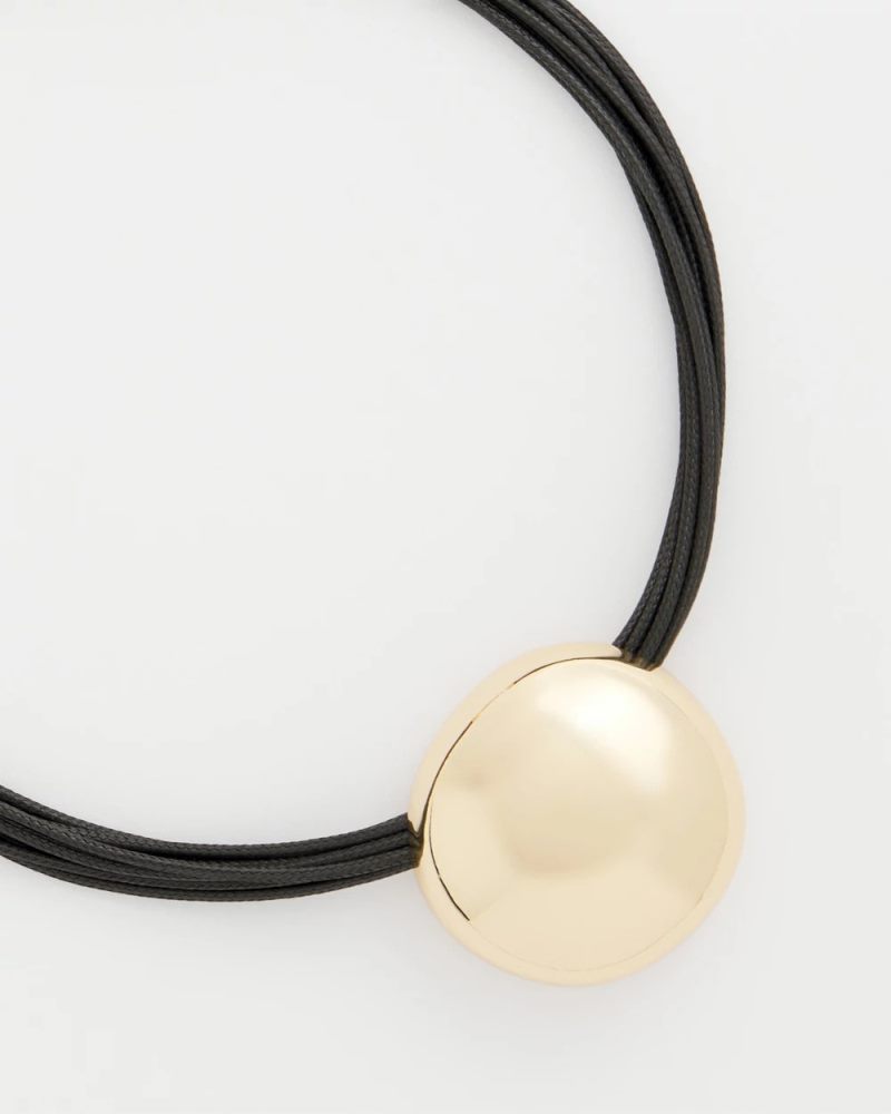Chicos Gold Pendant Cord Necklace - GOLD