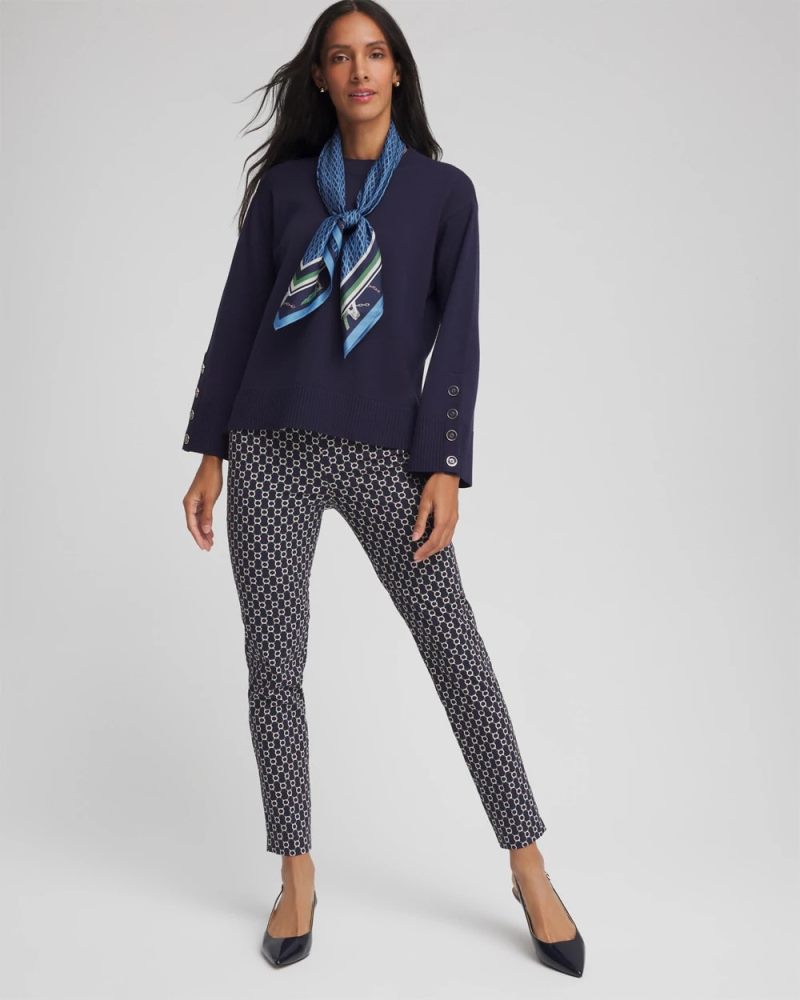 Chicos Brigitte™ Chain Connection Slim Ankle Pants - PASSPORT BLUE
