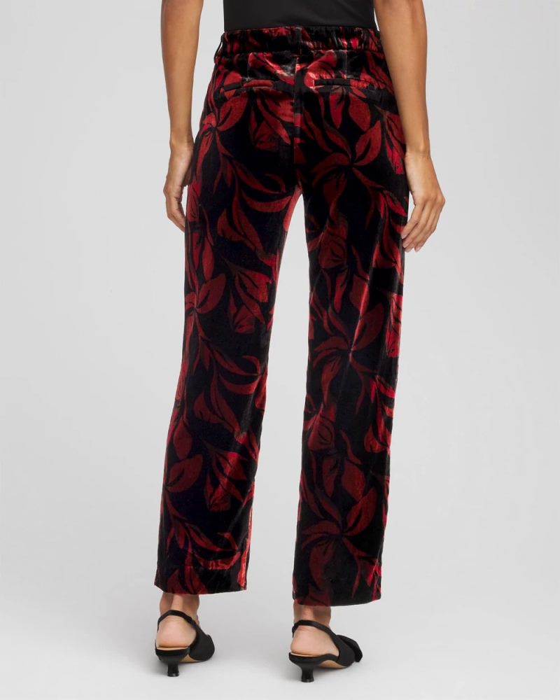 Chicos Velvet Rose Slim Ankle Pants - BLACK