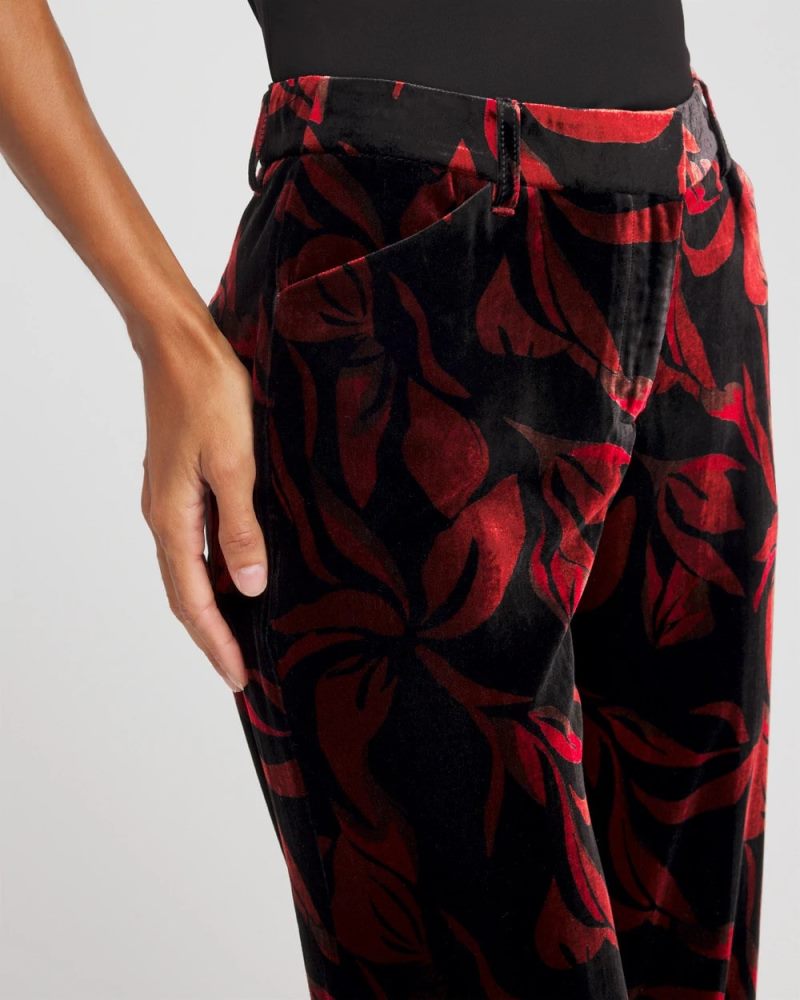 Chicos Velvet Rose Slim Ankle Pants - BLACK