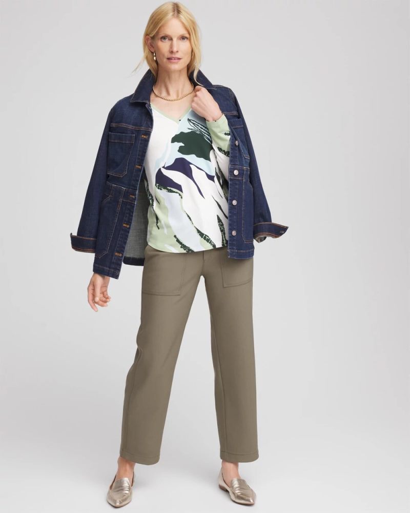 Chicos Sea-Print Touch of Cool™ Layering Tee - SAGE MEADOW