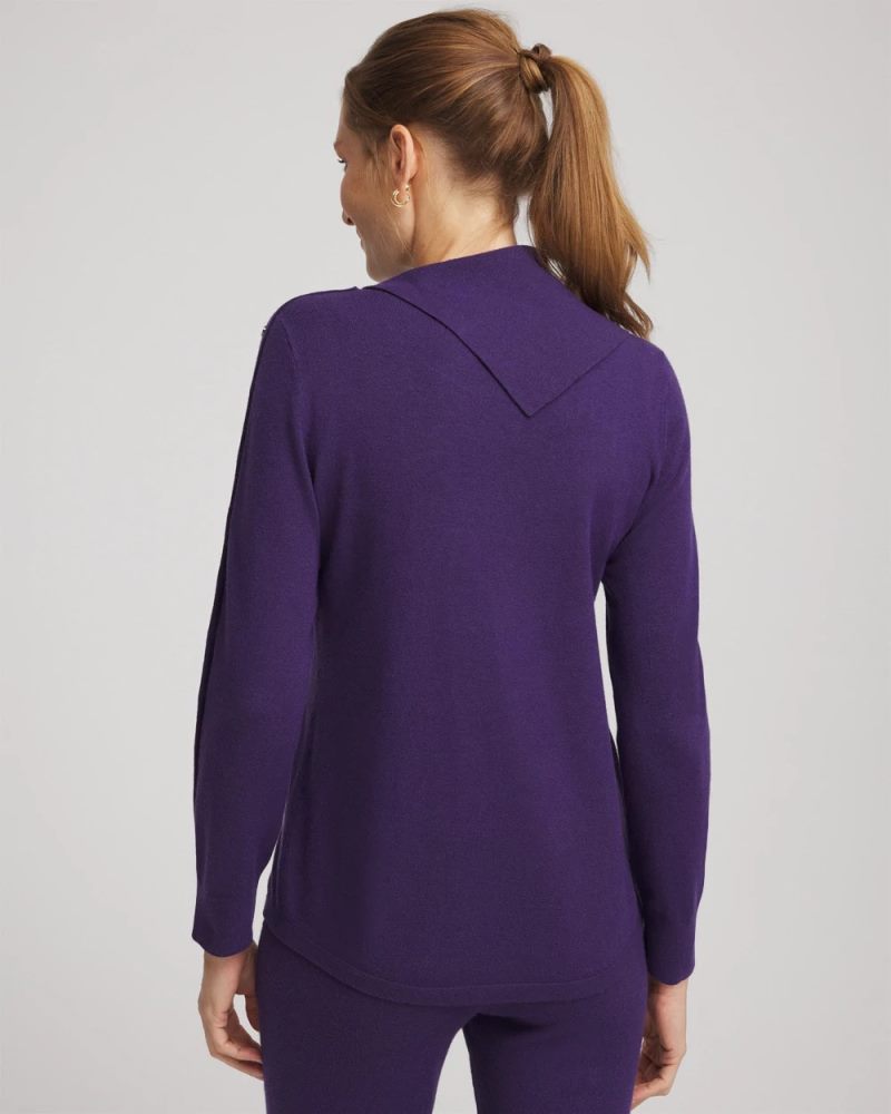 Chicos Zenergy® Luxe Envelope Neck Sweater - PURPLE ELIXIR