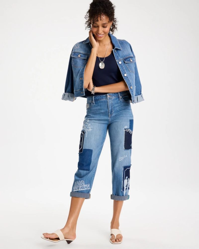 Chicos Relaxed Boyfriend Americana Jean - UNDERWATER INDIGO