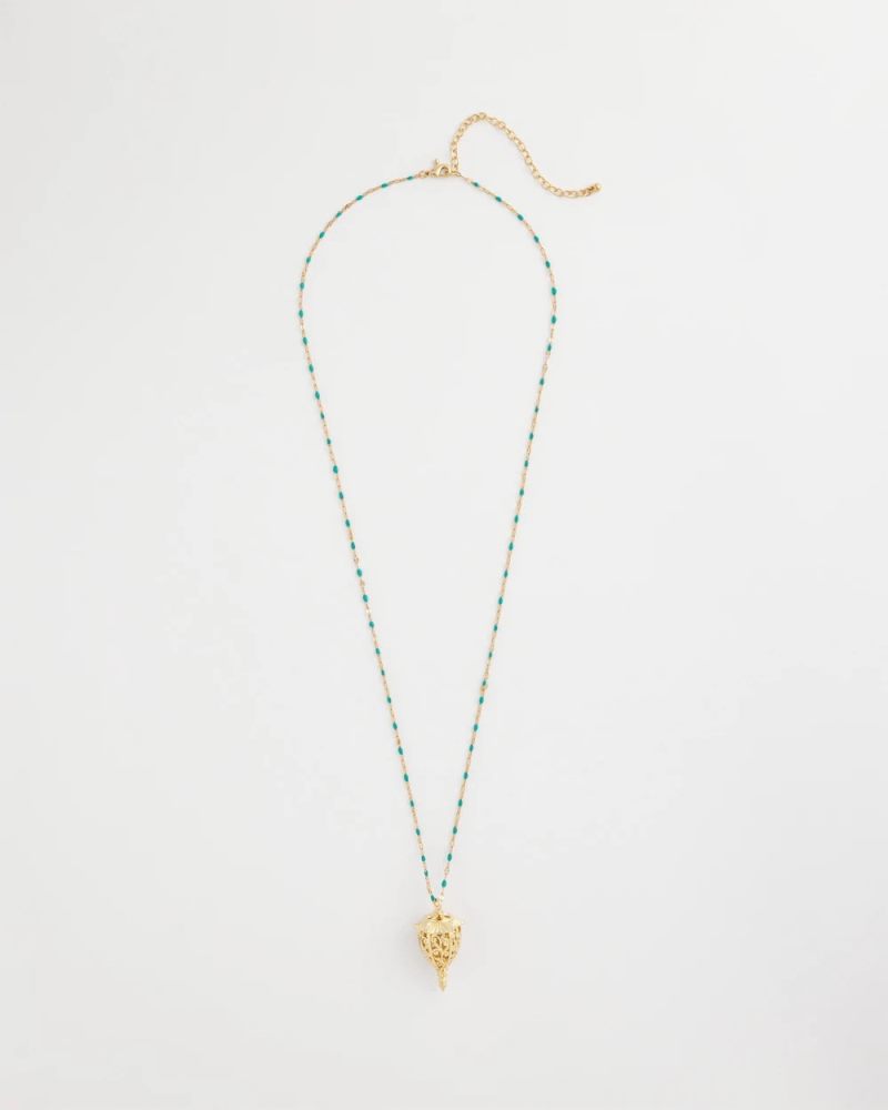 Chicos Lantern Pendant Necklace - TURQUOISE