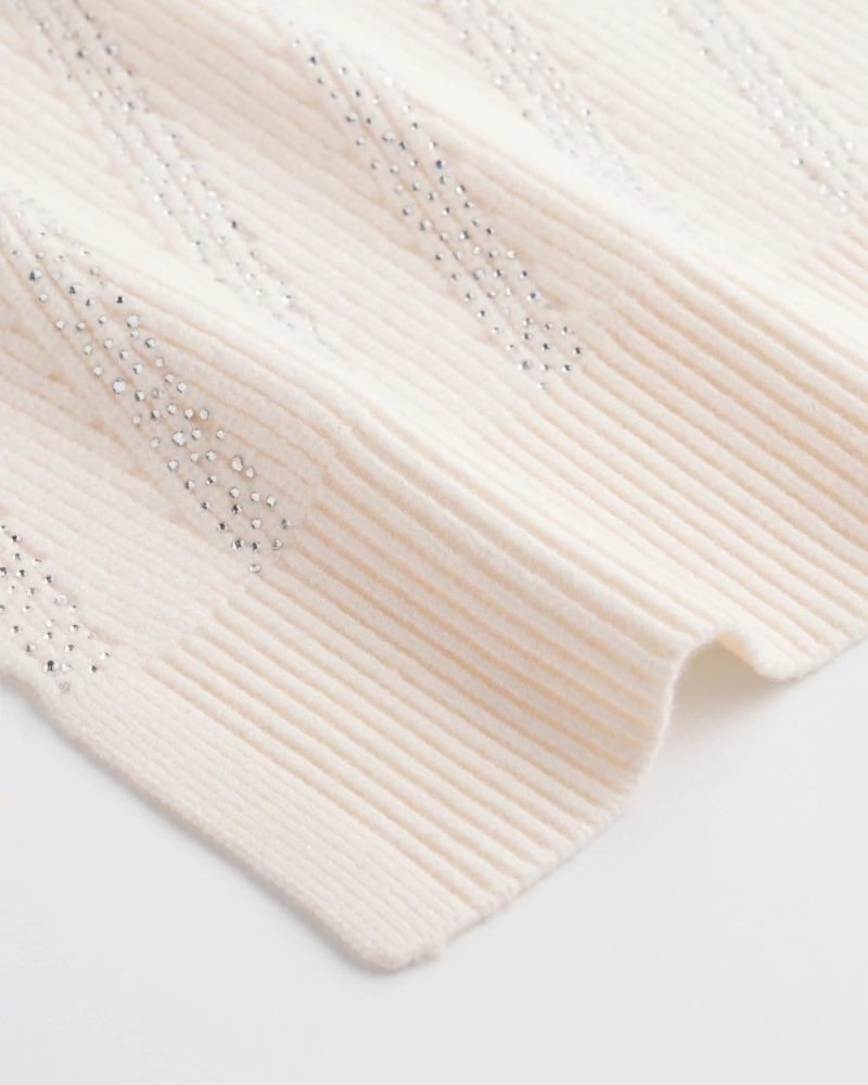 Chicos Embellished Striped Scarf - ENGLISH CREAM