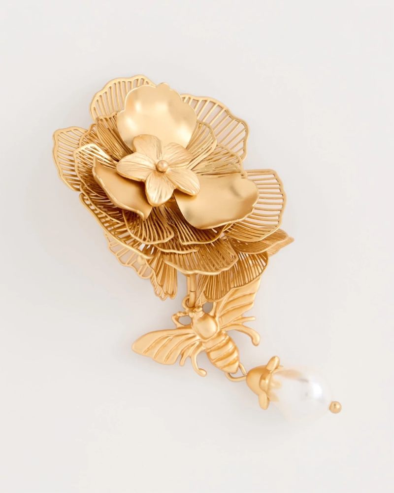 Chicos Filigree Flower Earrings - GOLD