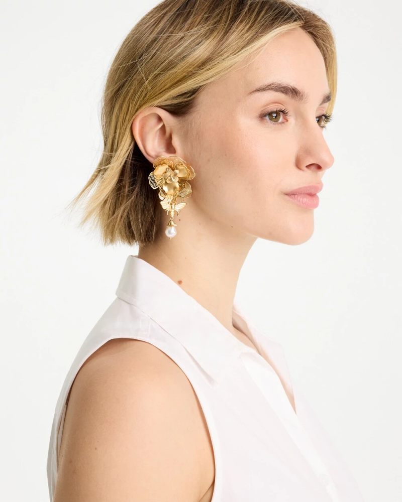 Chicos Filigree Flower Earrings - GOLD
