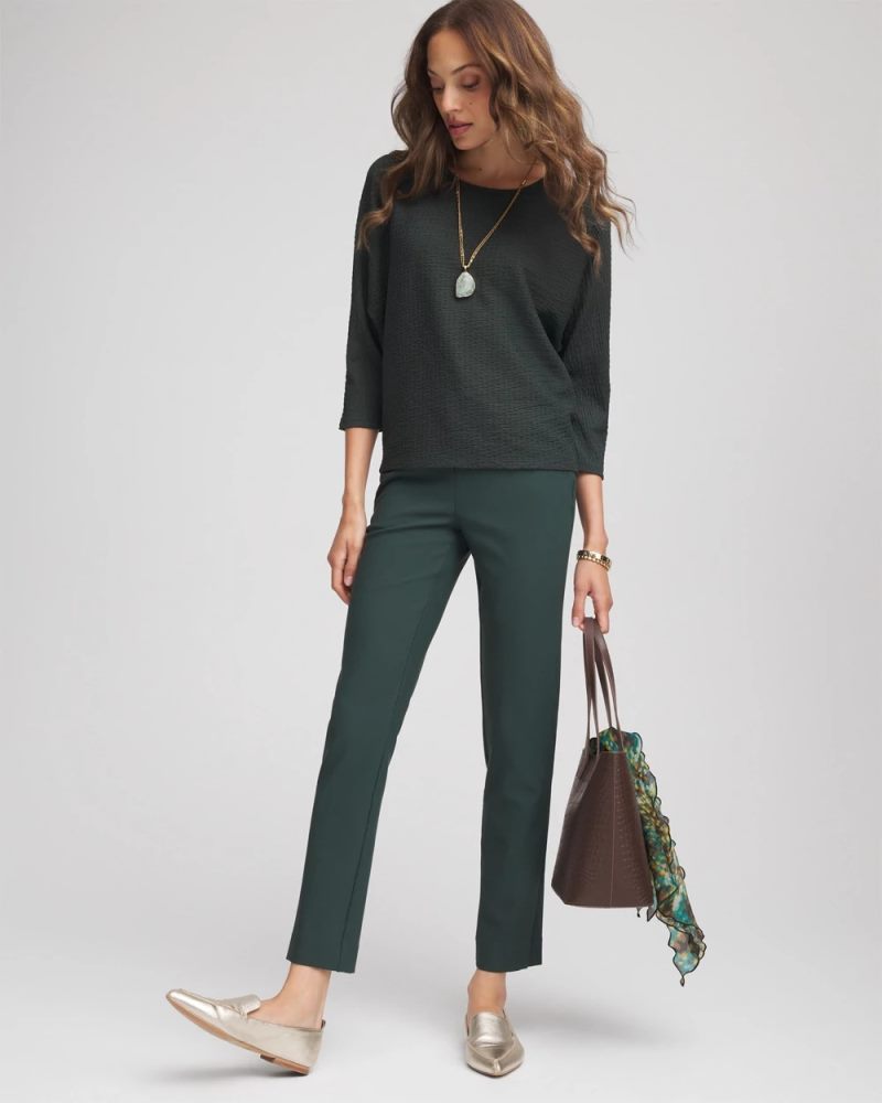 Chicos Lightweight Juliet Straight Ankle Pants - DARKEST SPRUCE